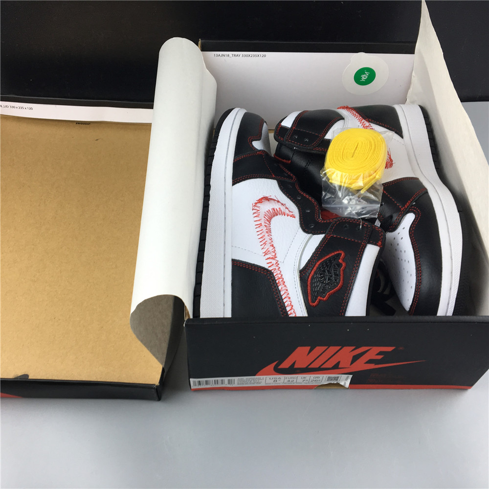 Air Jordan 1 Retro High Defiant White Black Gym Red CD6571-071
