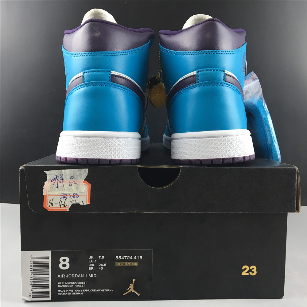 Air Jordan 1 Mid Hornets 554724-415