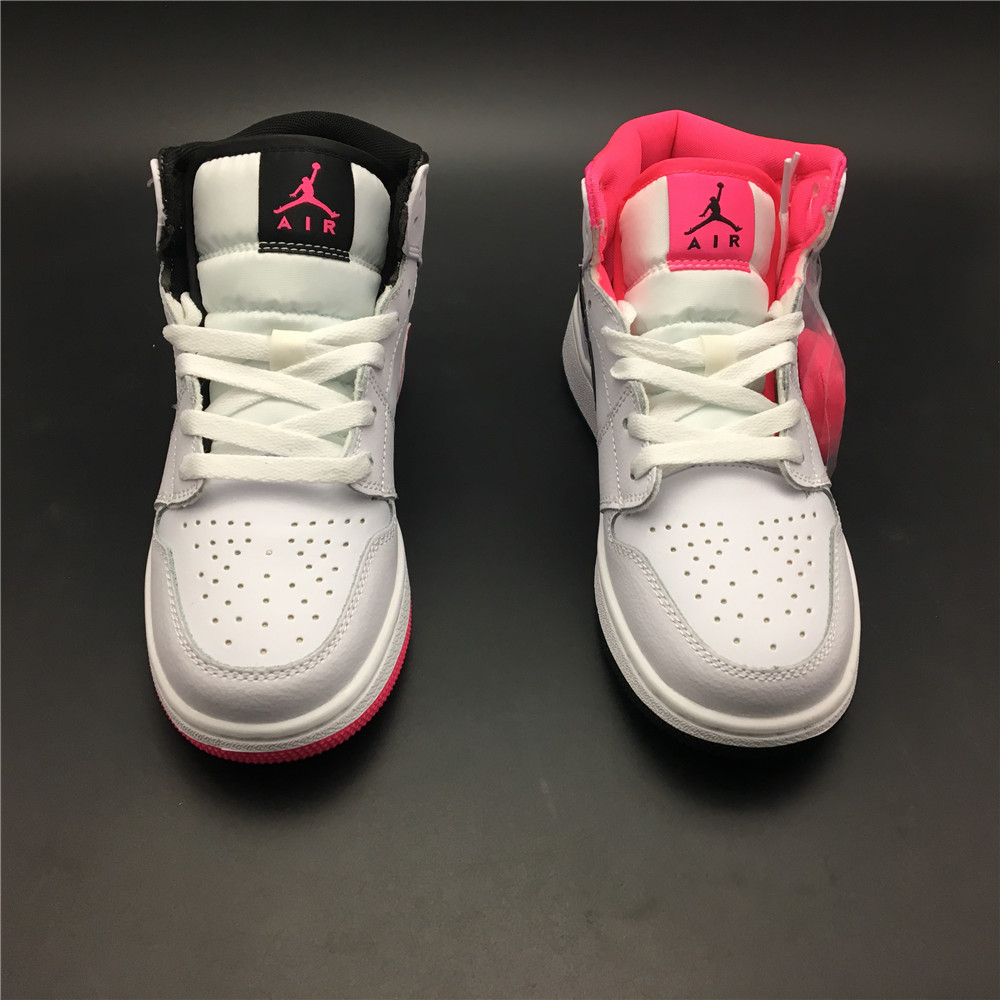 Air Jordan 1 Mid White Black Hyper Pink 555112-106
