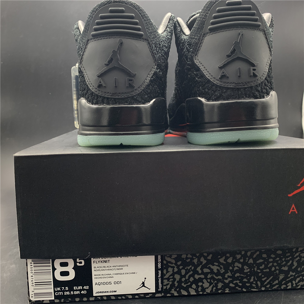 Air Jordan 3 Retro Flyknit Black AQ1005-001