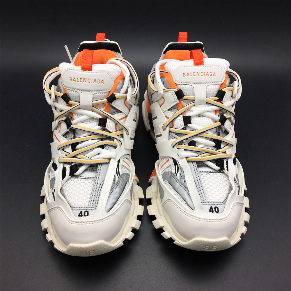 Blncig Track Trainers White Orange 542436 W1GB1 9059