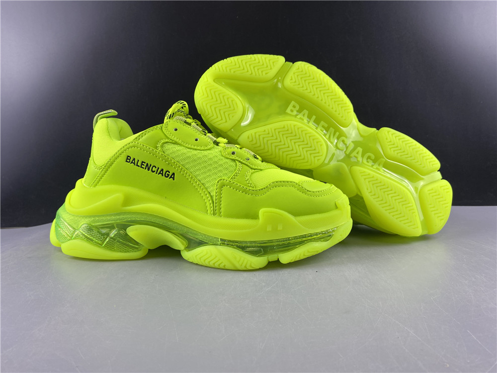 Blncig Triple S Clear Sole Fluo Yellow