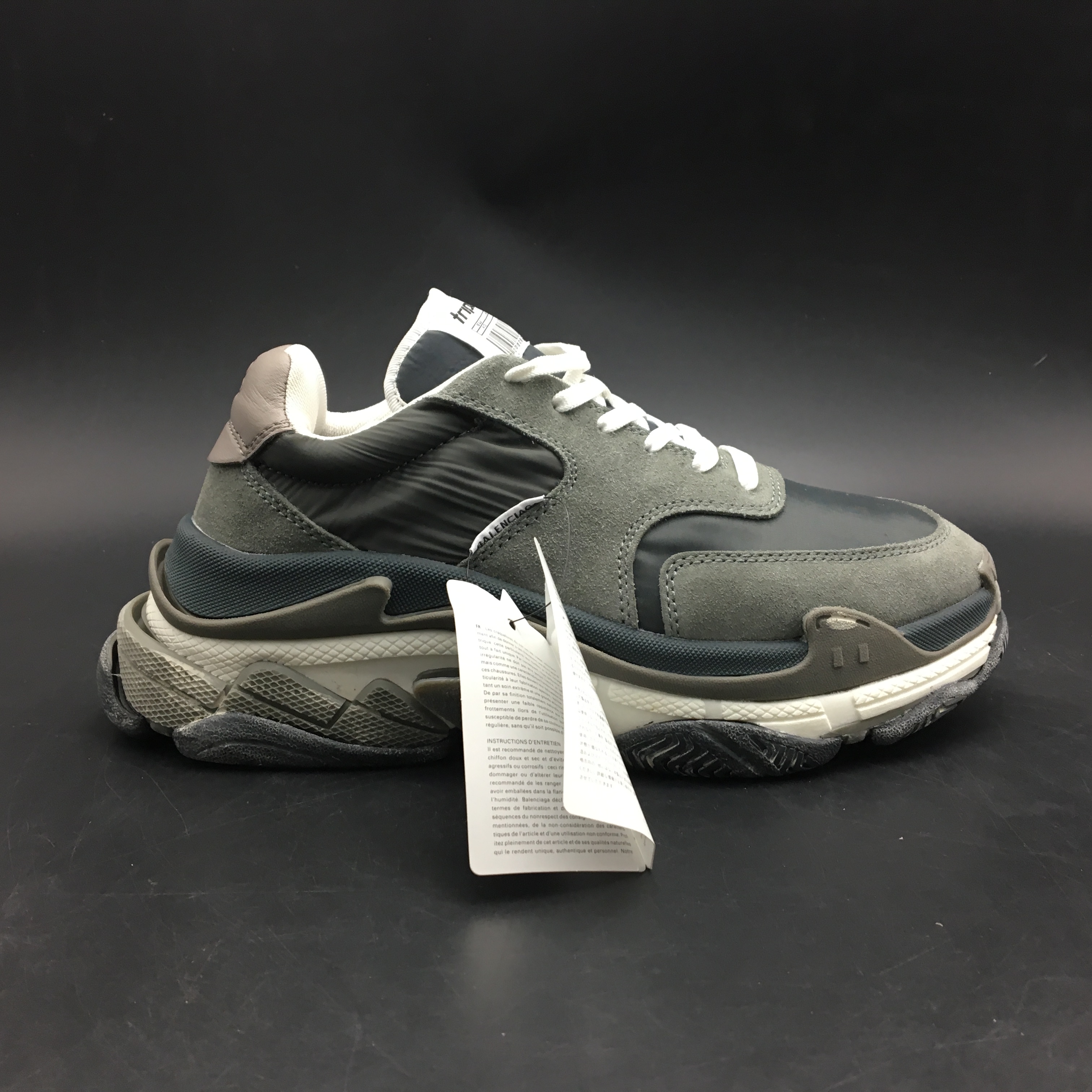Blncig Triple S Retro Black and Gray 514006-W09S1-1058