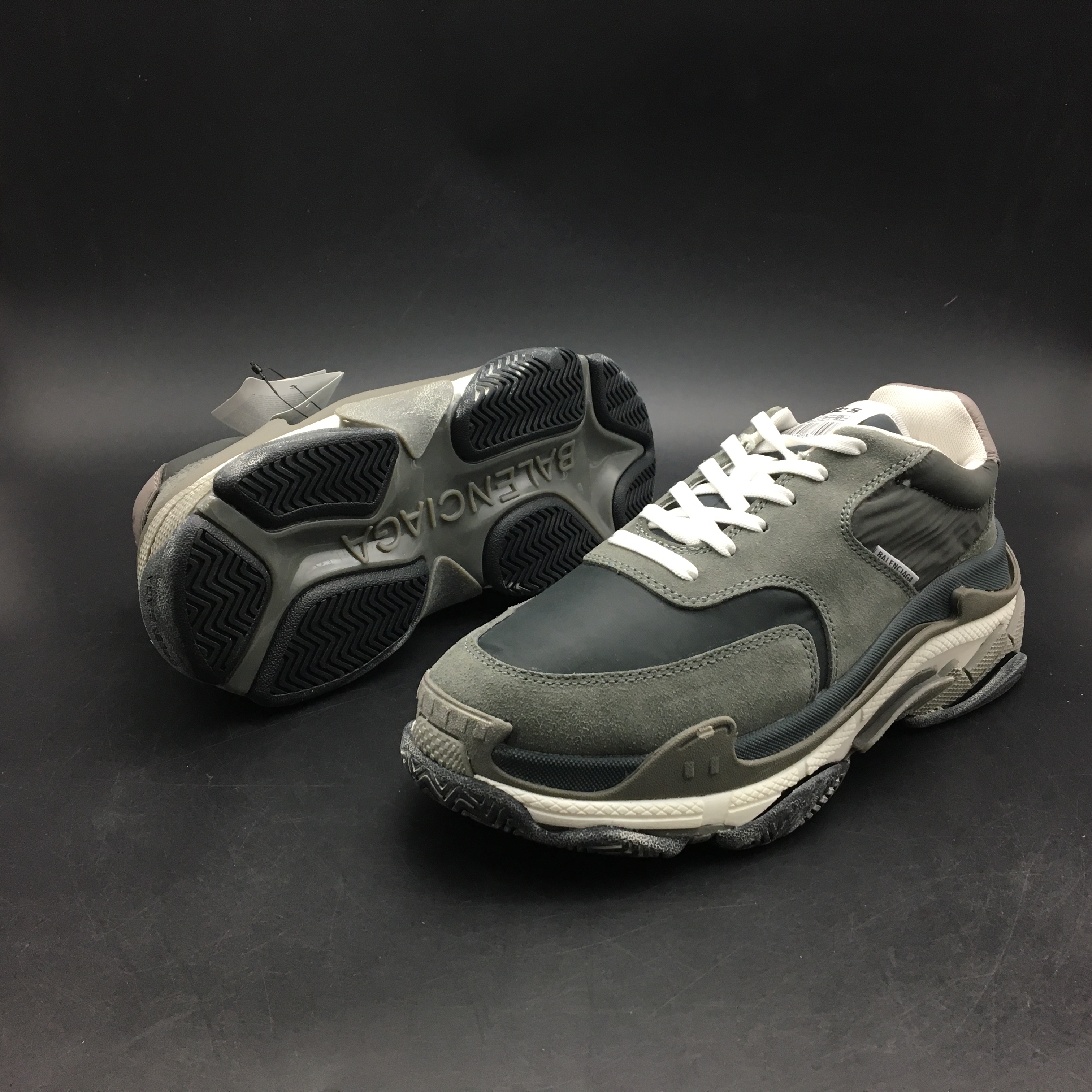 Blncig Triple S Retro Black and Gray 514006-W09S1-1058
