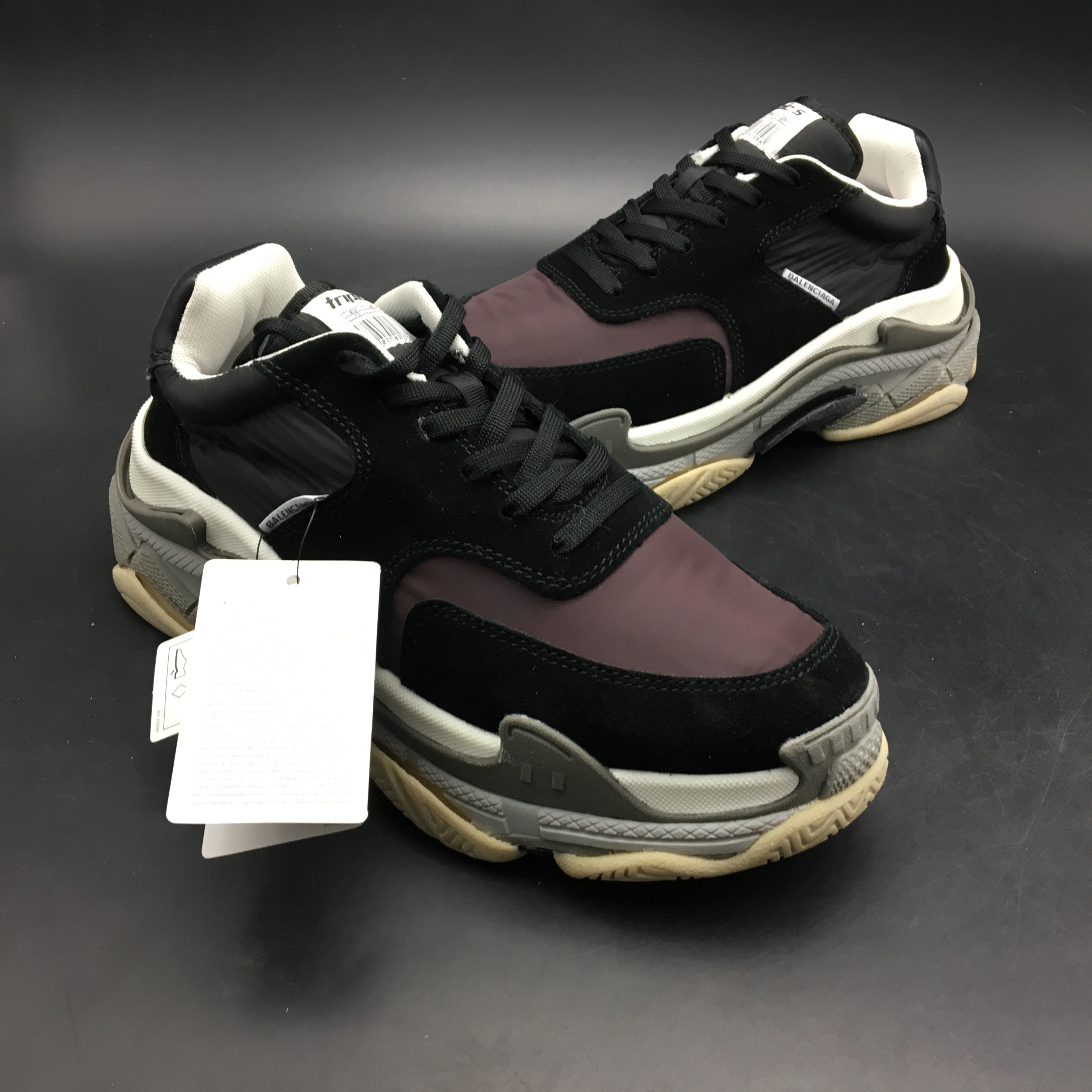 Blncig Triple S 2.0 Black And Brown Vintage 506346-W09S1-1214