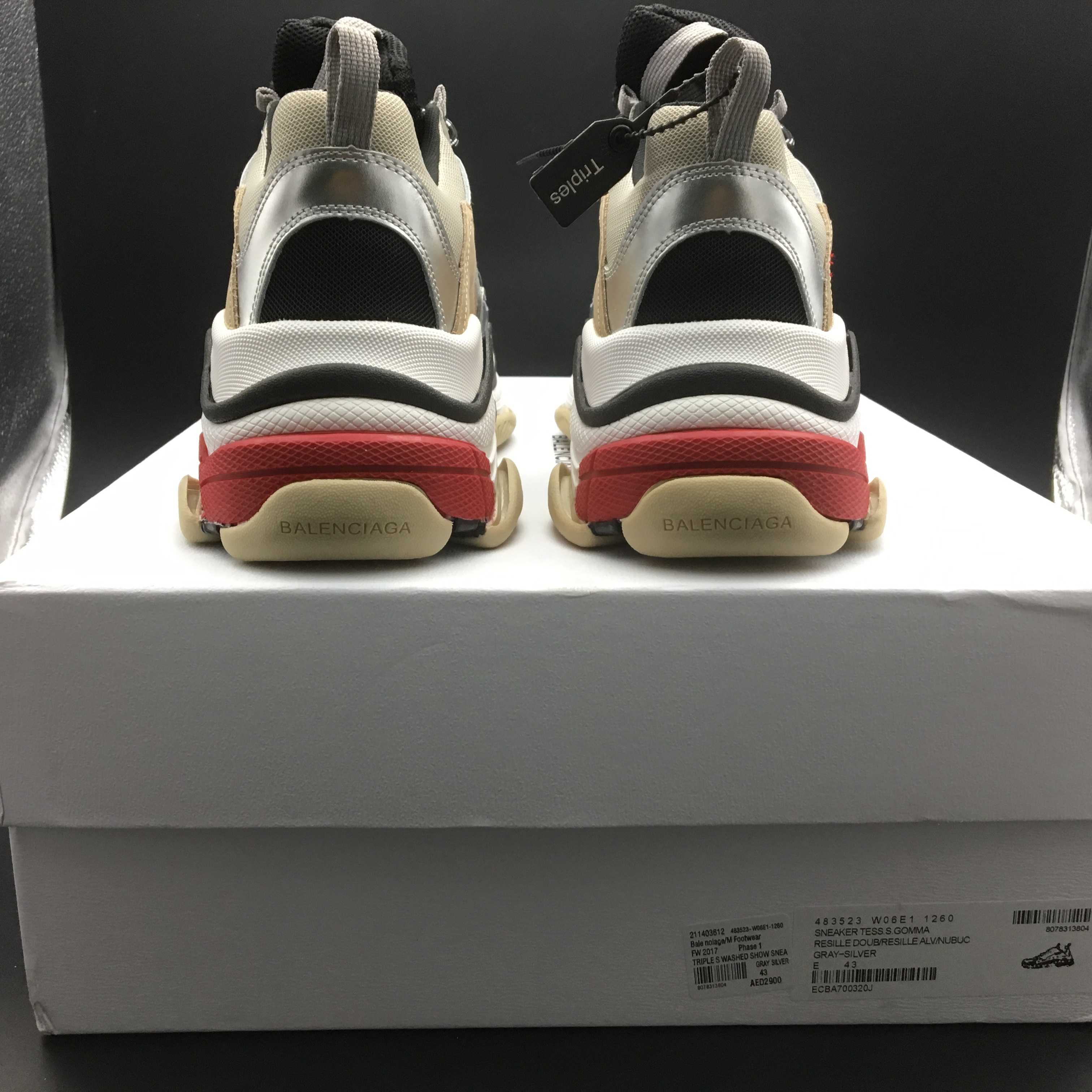 Blncig Triple S Silver Red 490672 W09O3-1081