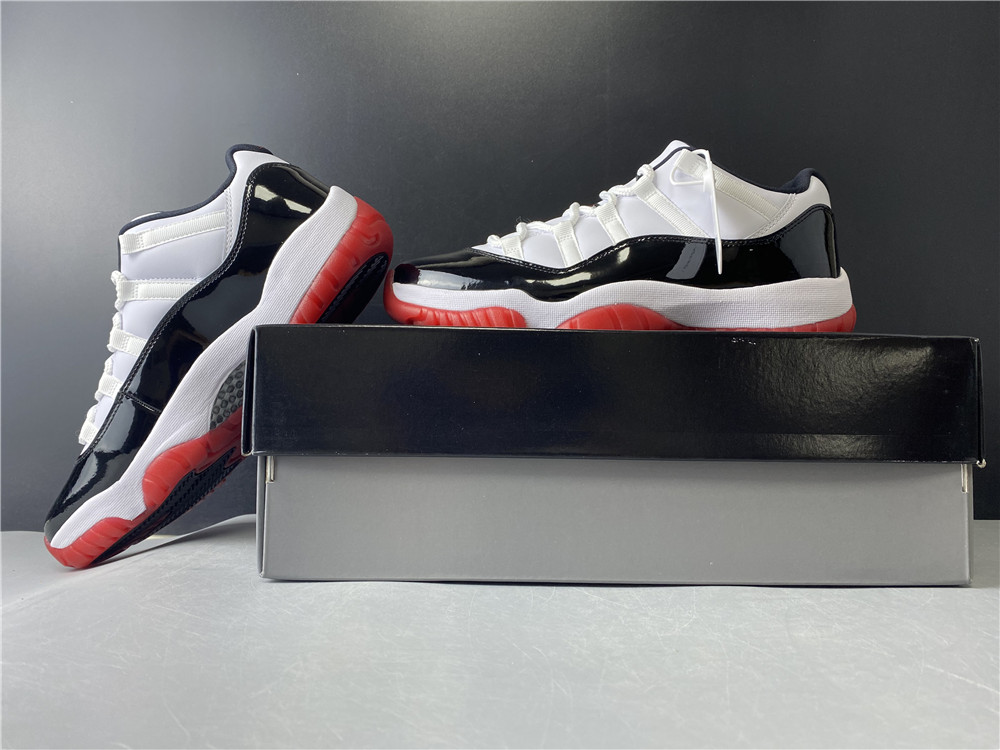 Air Jordan 11 Low bBack and White Red
