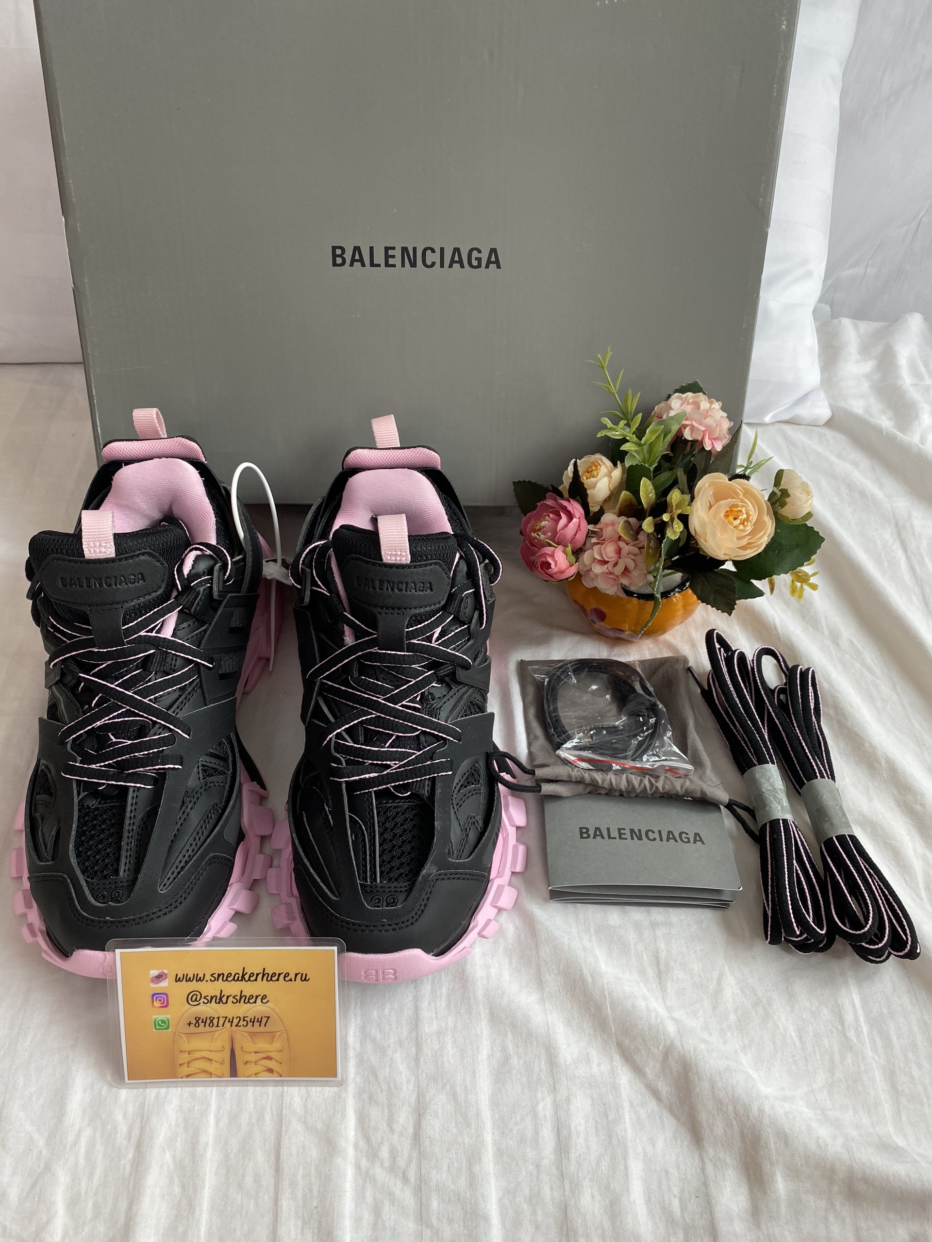 Blncig Black and Pink Track Sneakers 542023 W3AC1 1050
