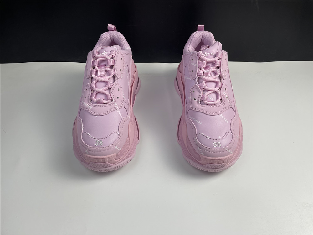Blncig Triple S Sneaker  Allover Logo Pink 524039 W2FA1 5090