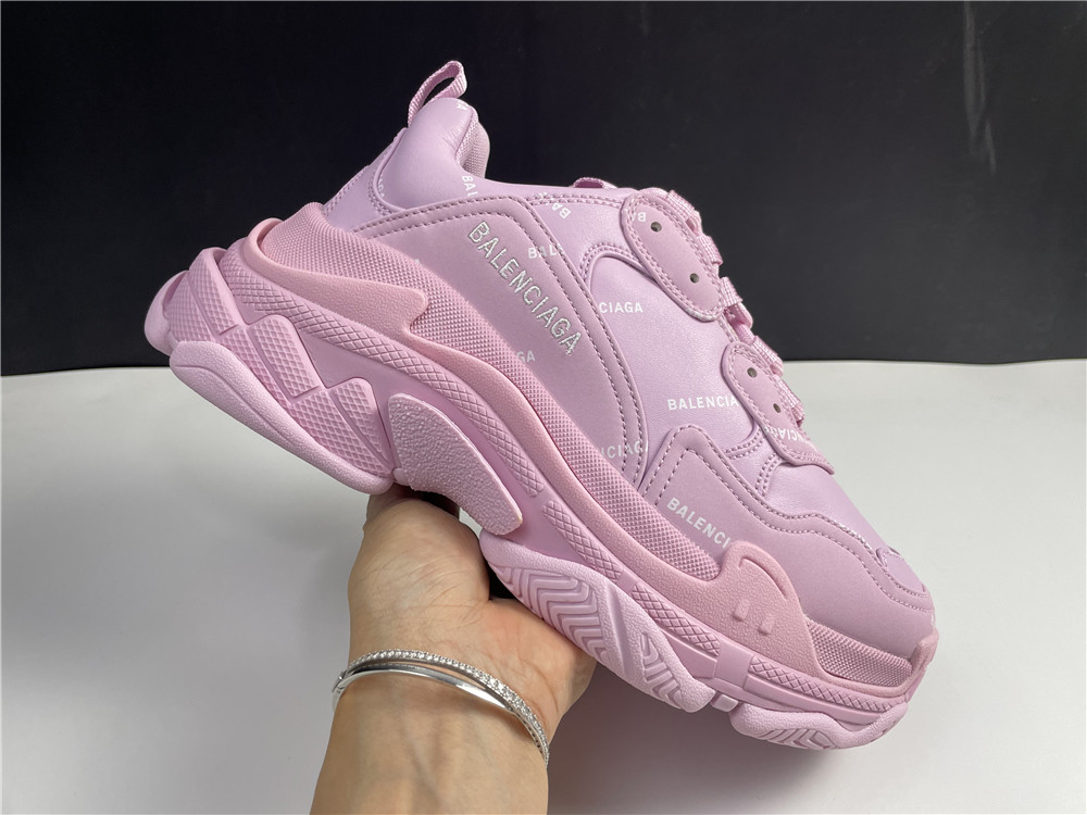Blncig Triple S Sneaker  Allover Logo Pink 524039 W2FA1 5090