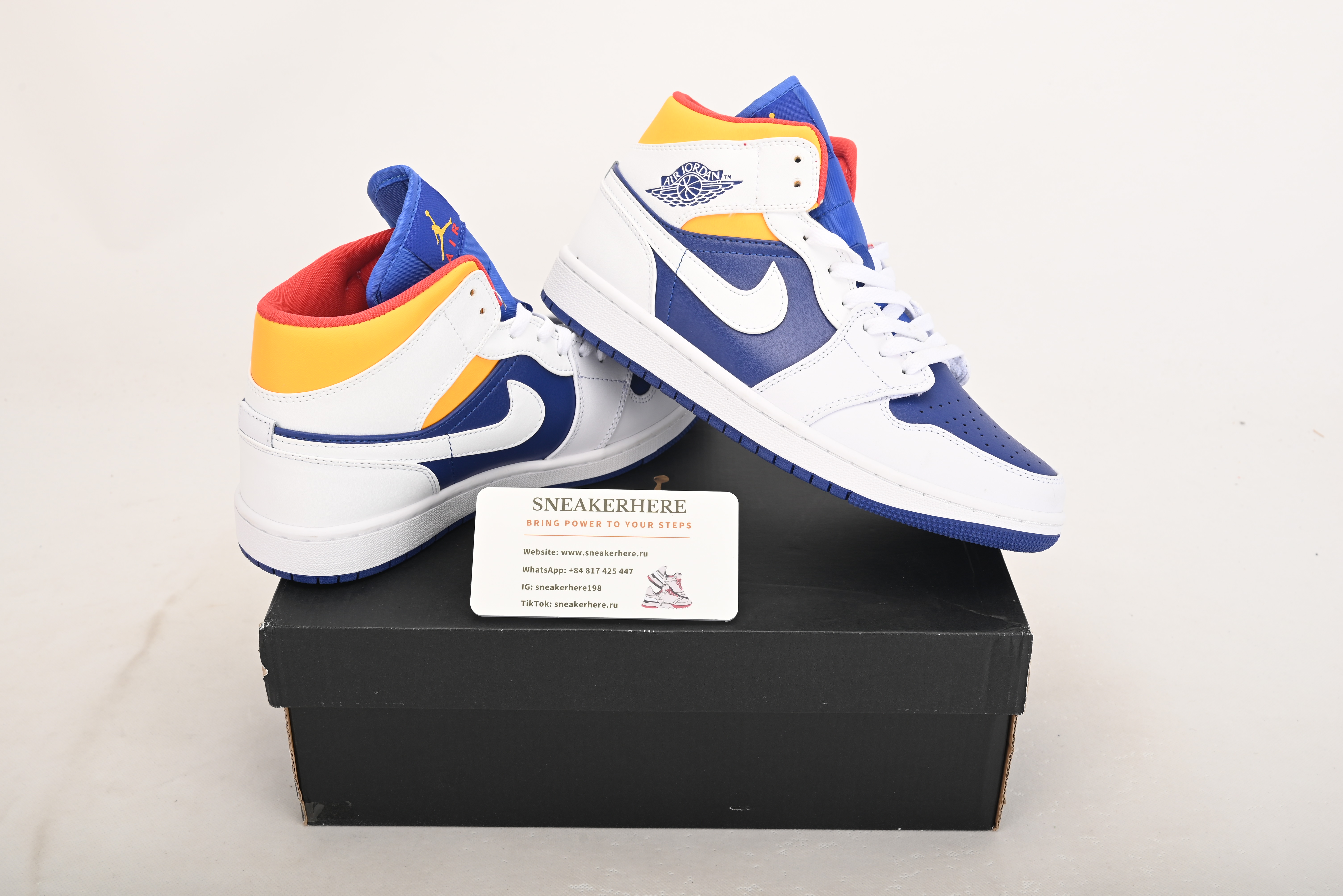 Air Jordan 1 Mid Royal Blue Laser Orange 554724-131