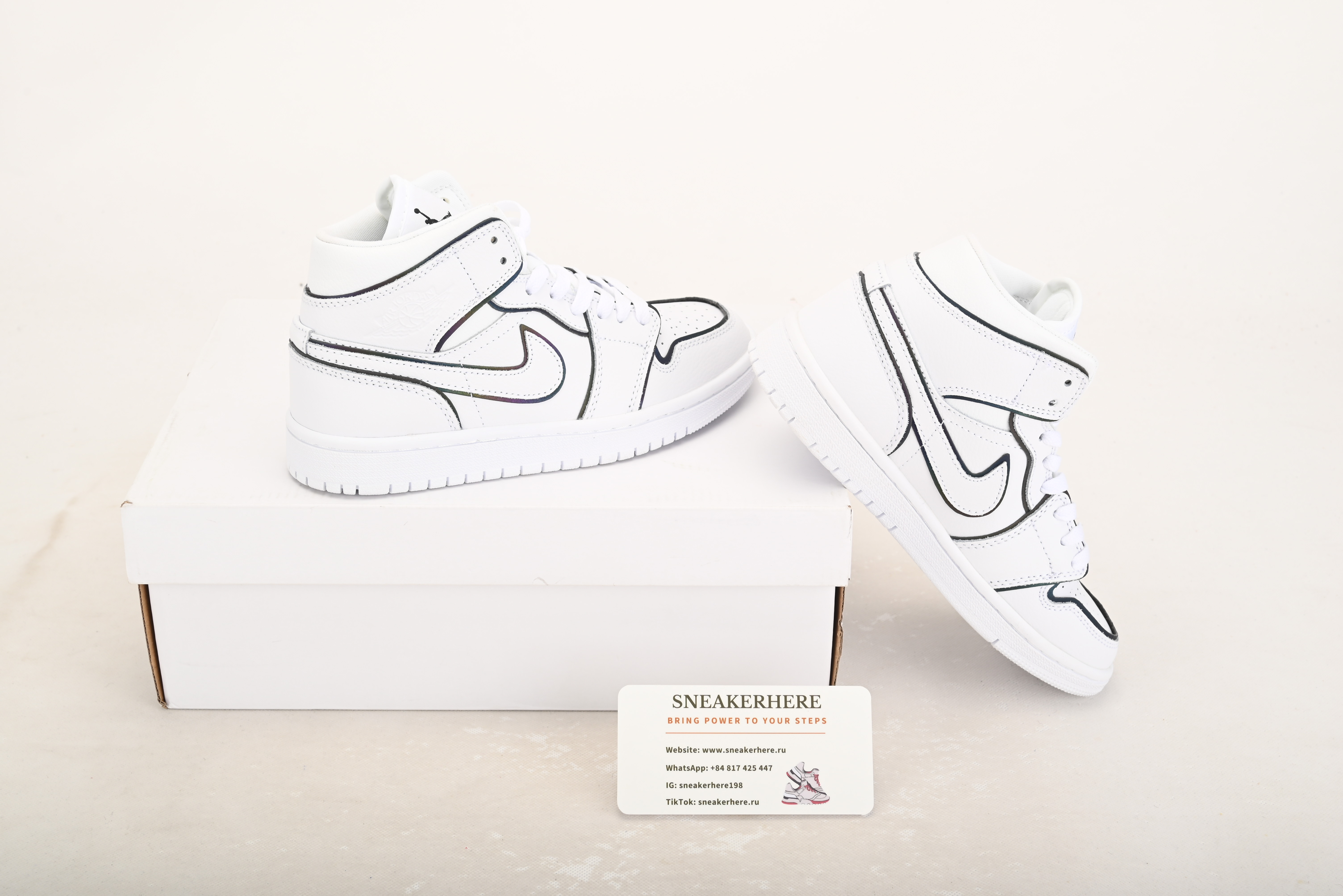 Air Jordan 1 Mid Iridescent Reflective White CK6587-100