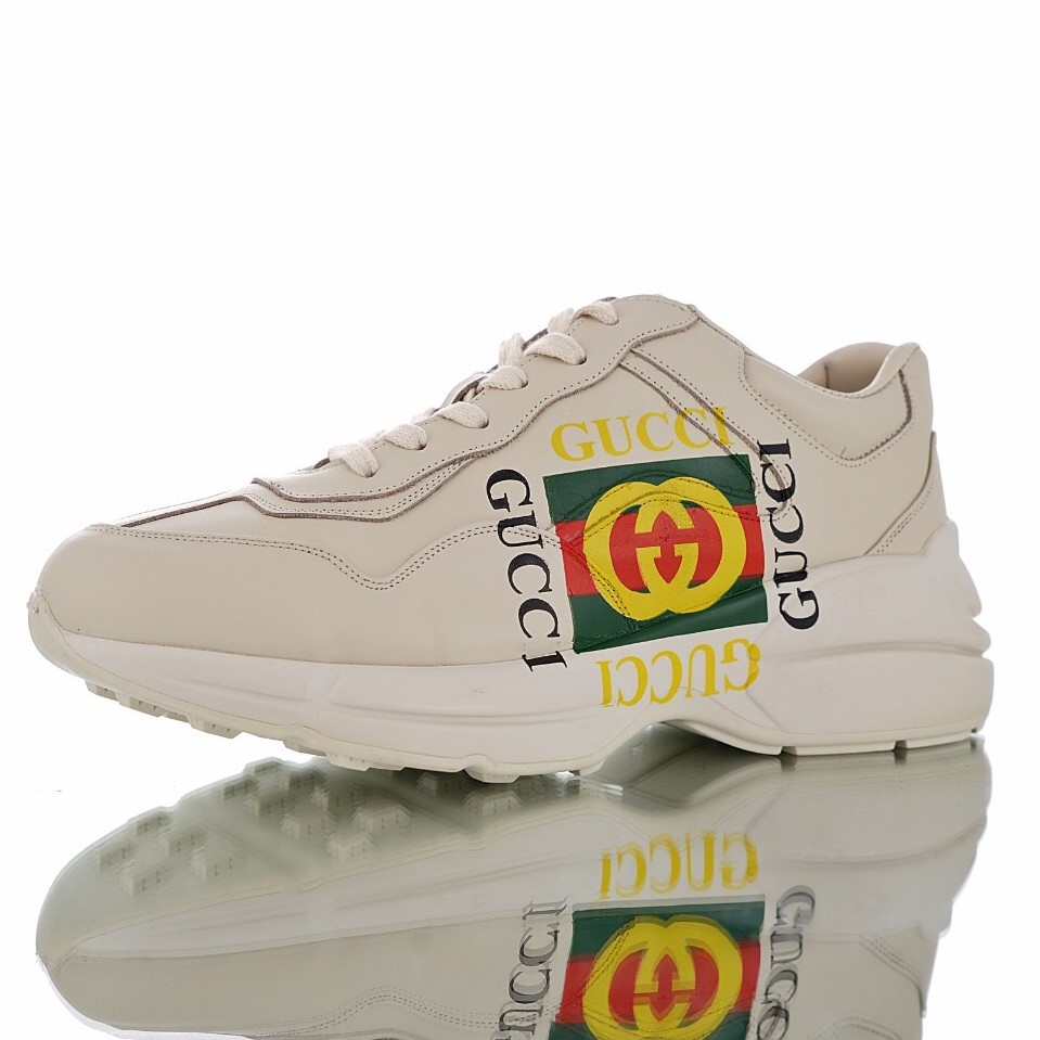 Guccii1 Rhyton Vintage Trainer Sneaker Apricot 500878 DRW00 9522