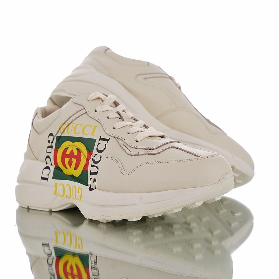 Guccii1 Rhyton Vintage Trainer Sneaker Apricot 500878 DRW00 9522