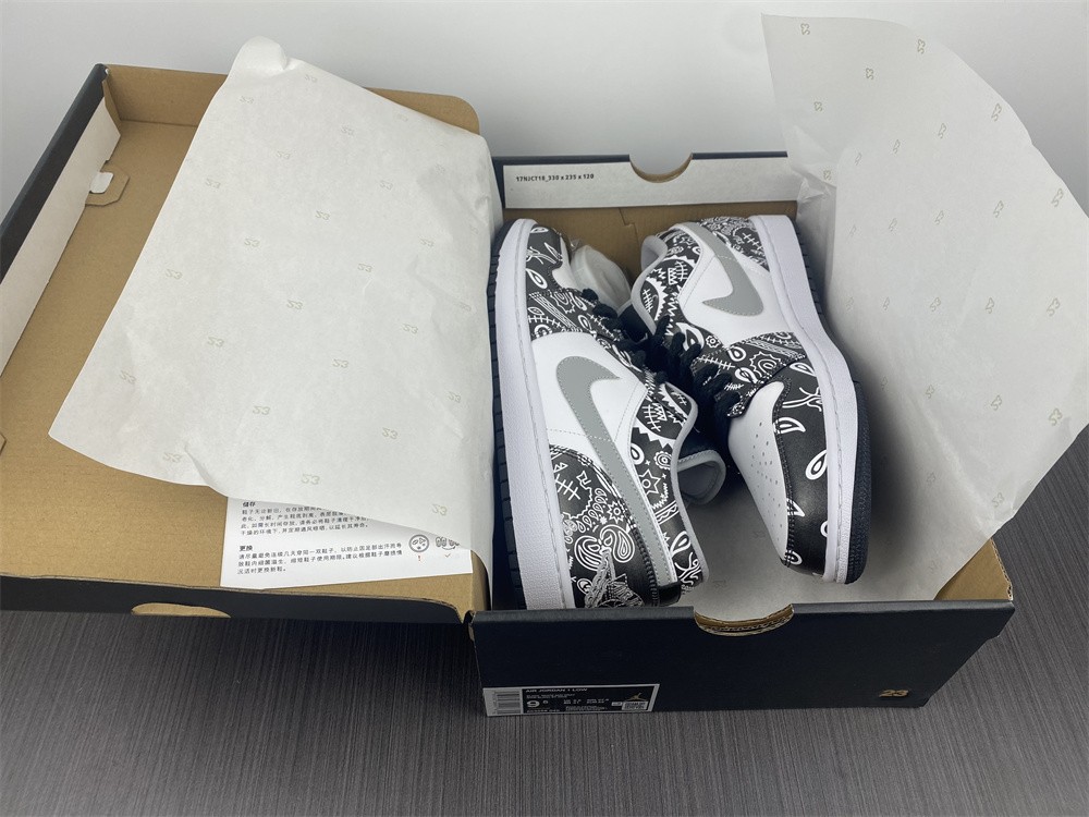 Air Jordan 1 Low White Black Gray 553558-040