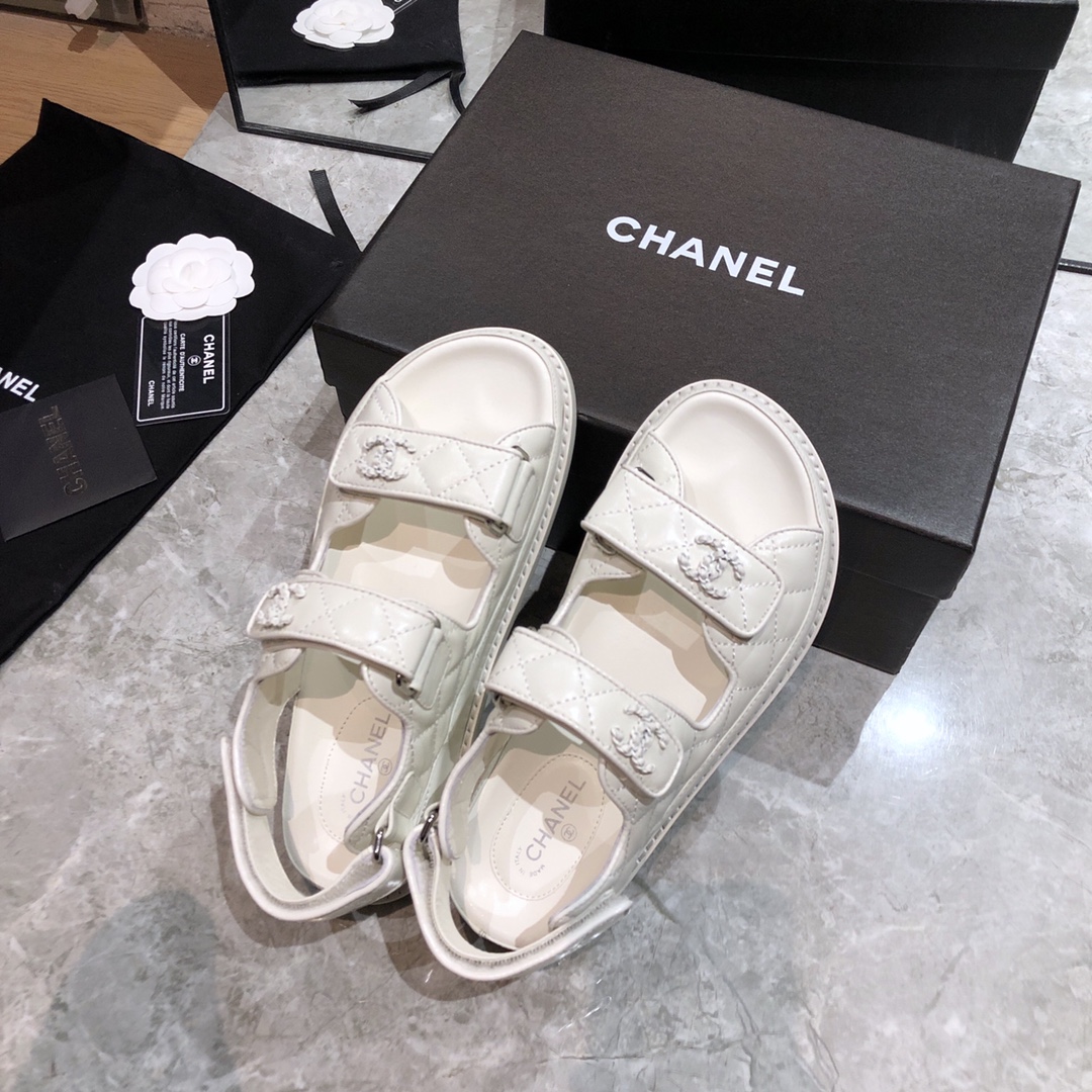 Channe1 Sandals White