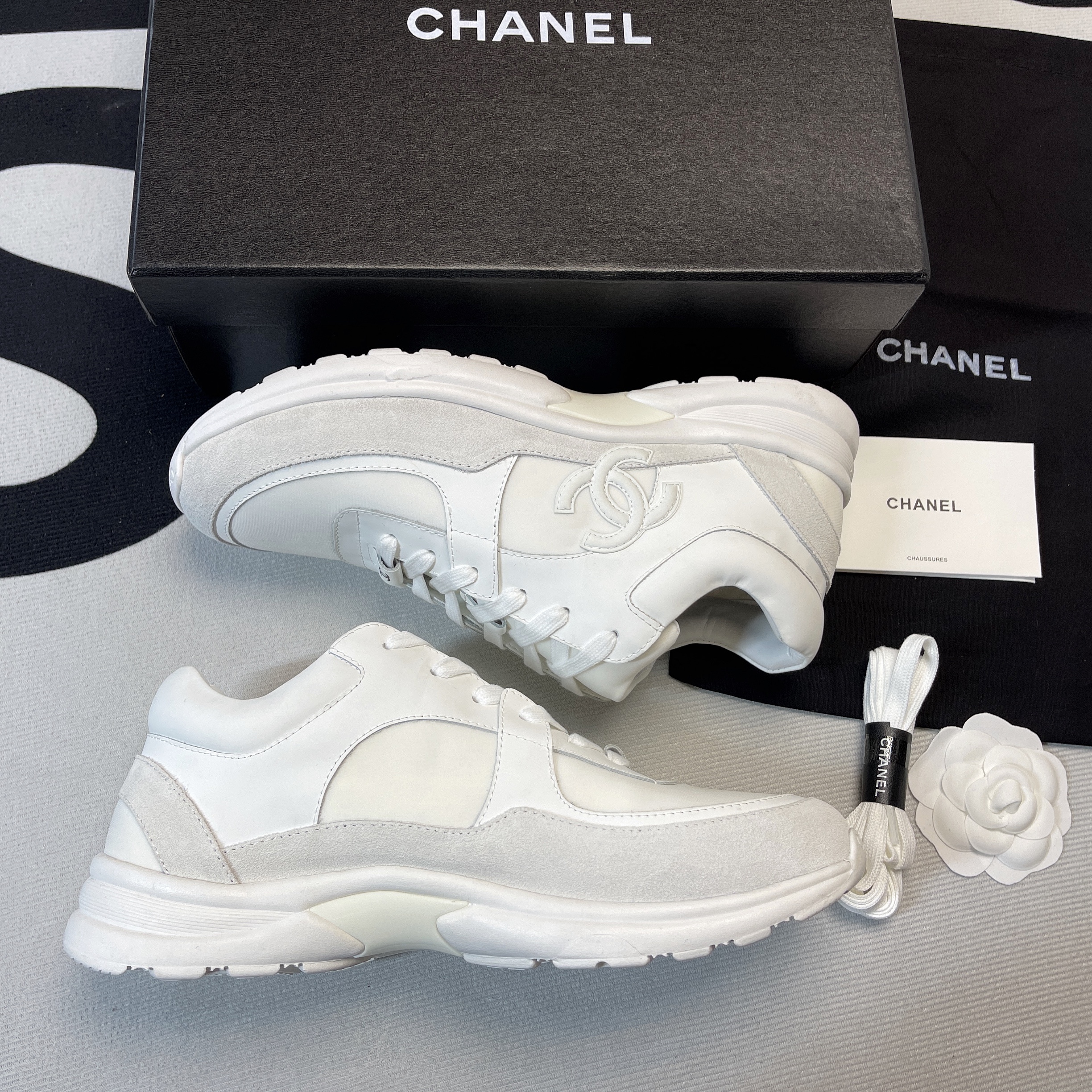 Channe1 Low Top Trainer White