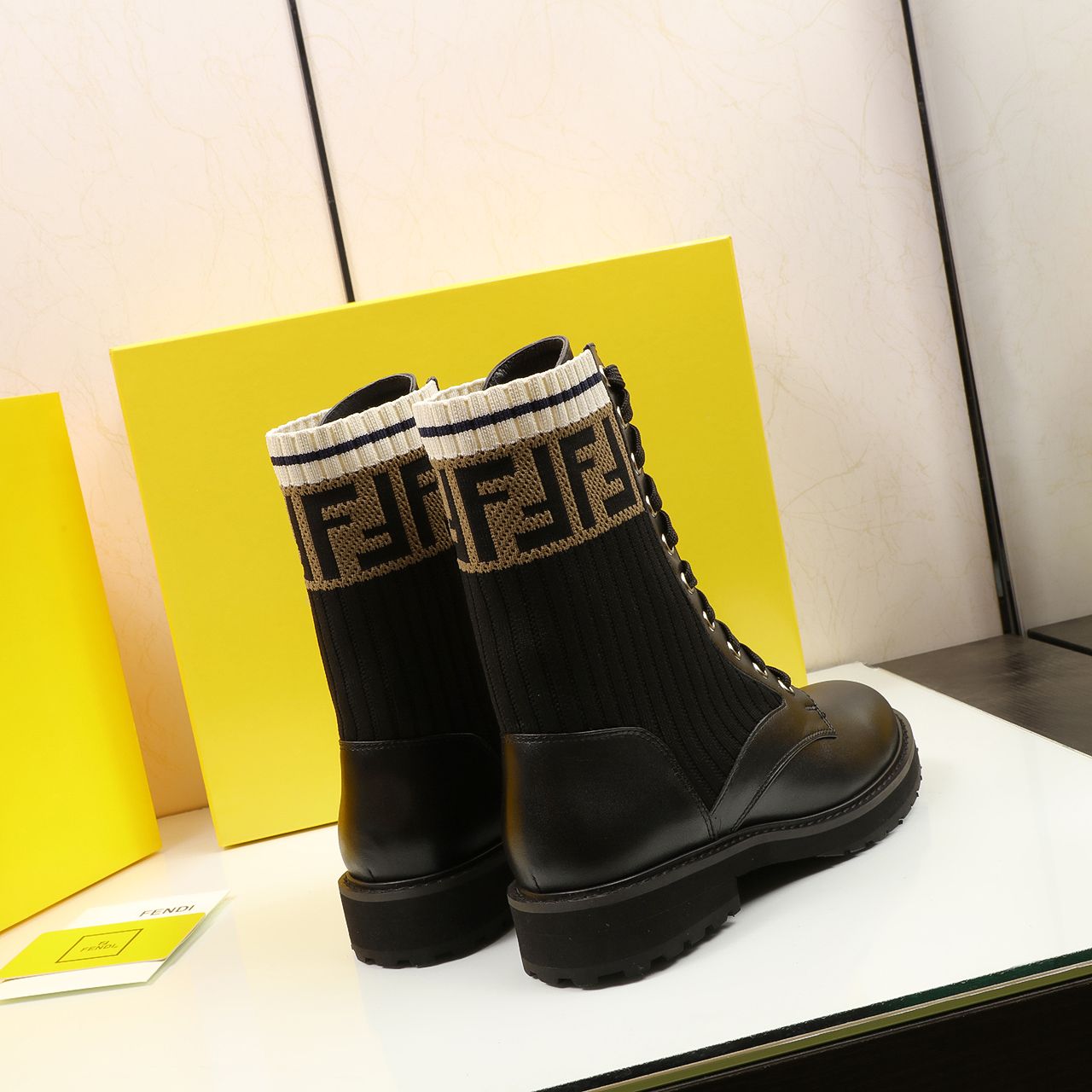 Fnddi Leather Combat Boots