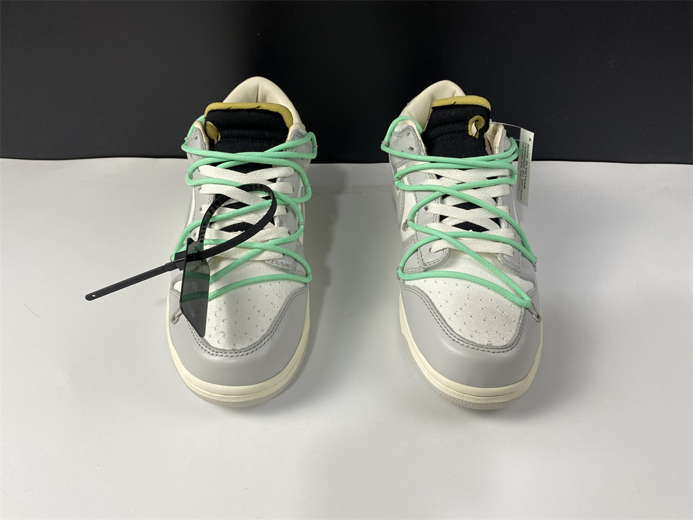 Off-White x Nike Dunk Low White Gray Green DM1602-114
