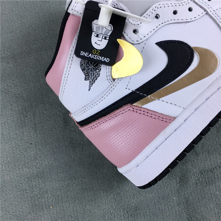 2019 Air Jordan 1 High OG GS White Pink Black 555088-688