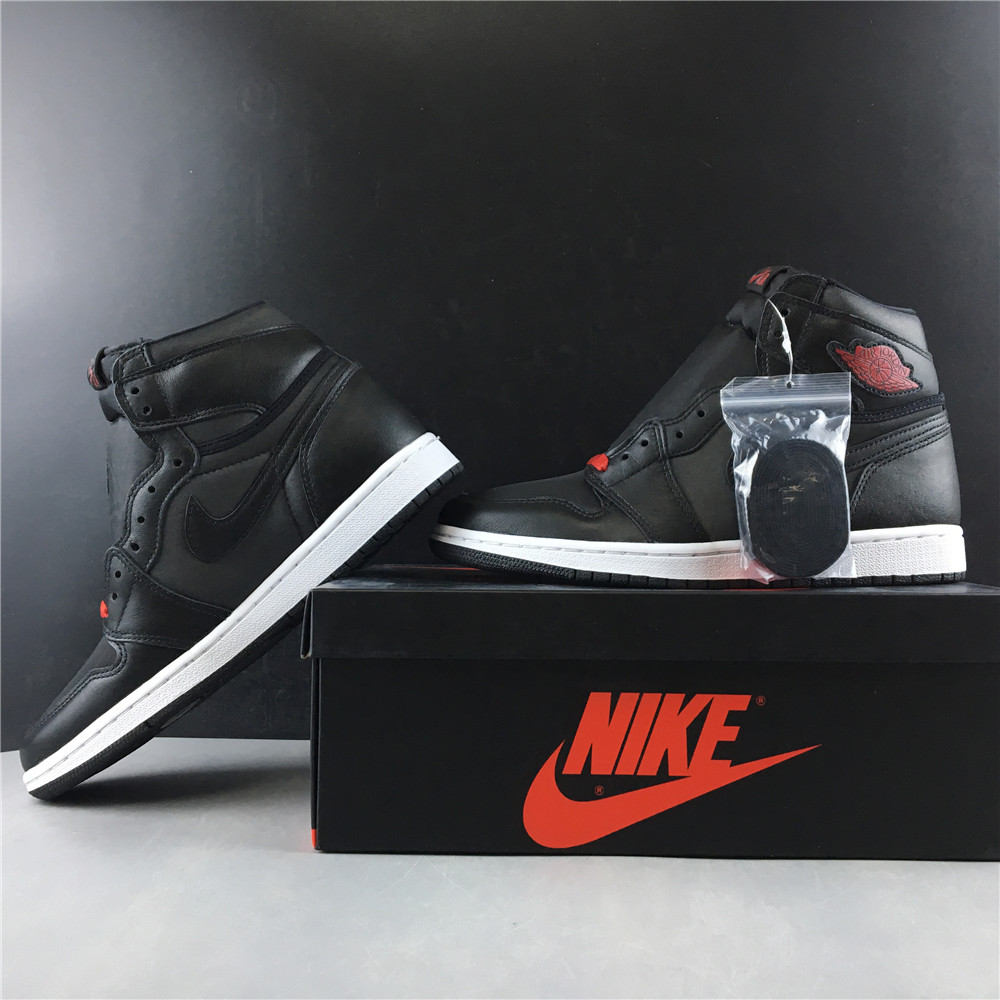 Air Jordan 1 Retro High Black Satin Gym Red 555088-060