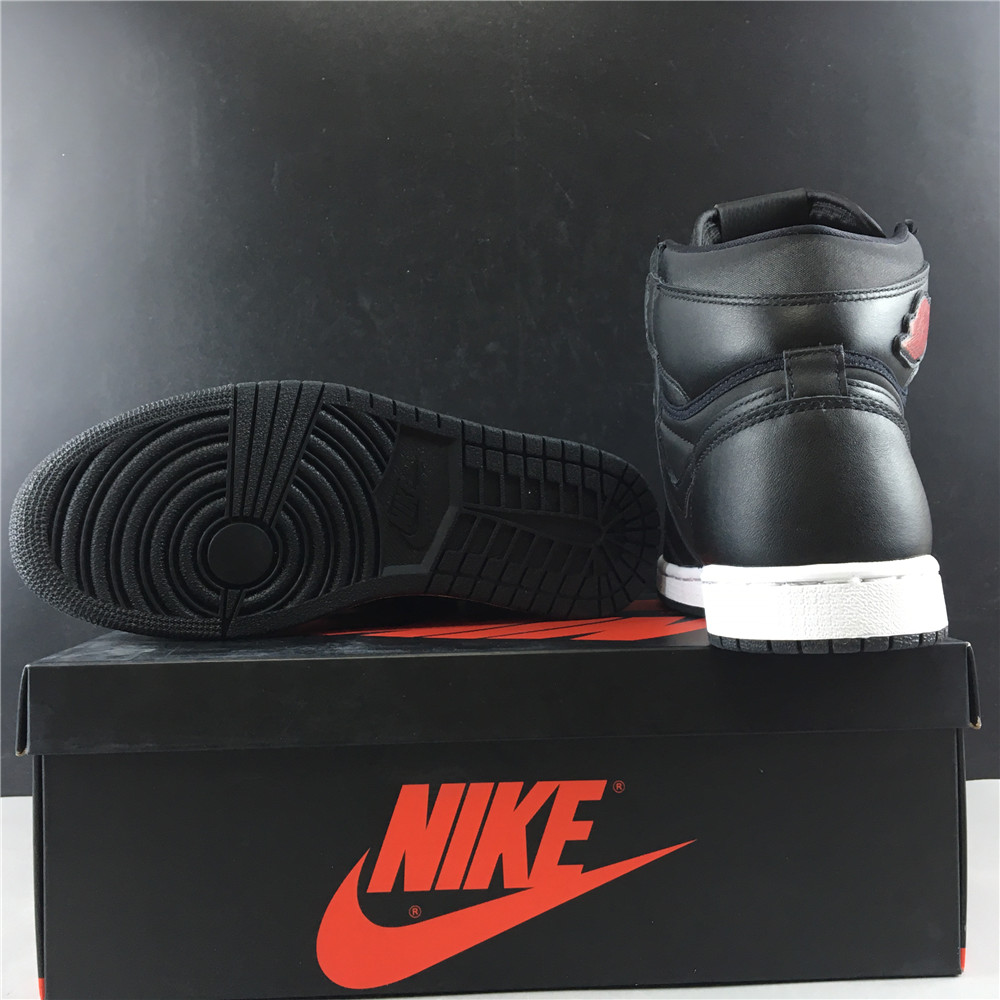 Air Jordan 1 Retro High Black Satin Gym Red 555088-060