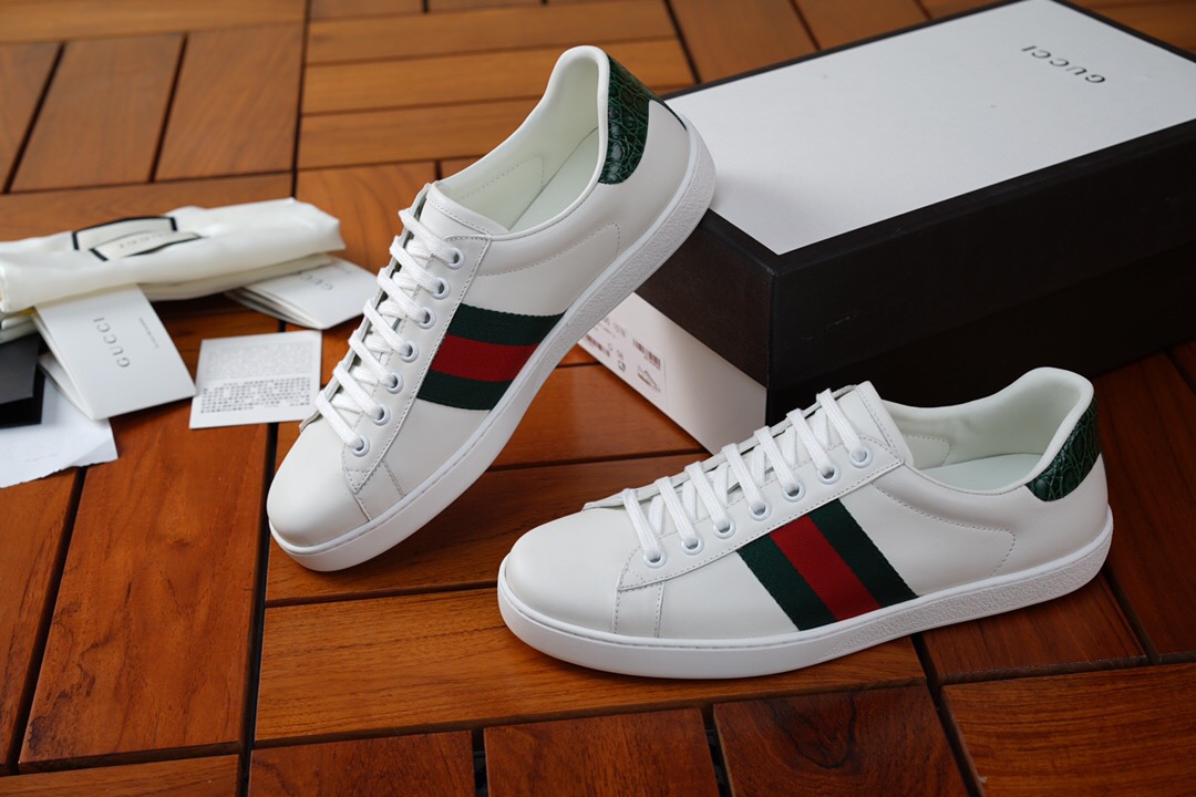 Guccii1 Ace Leather Sneaker 386750 A3830 9071