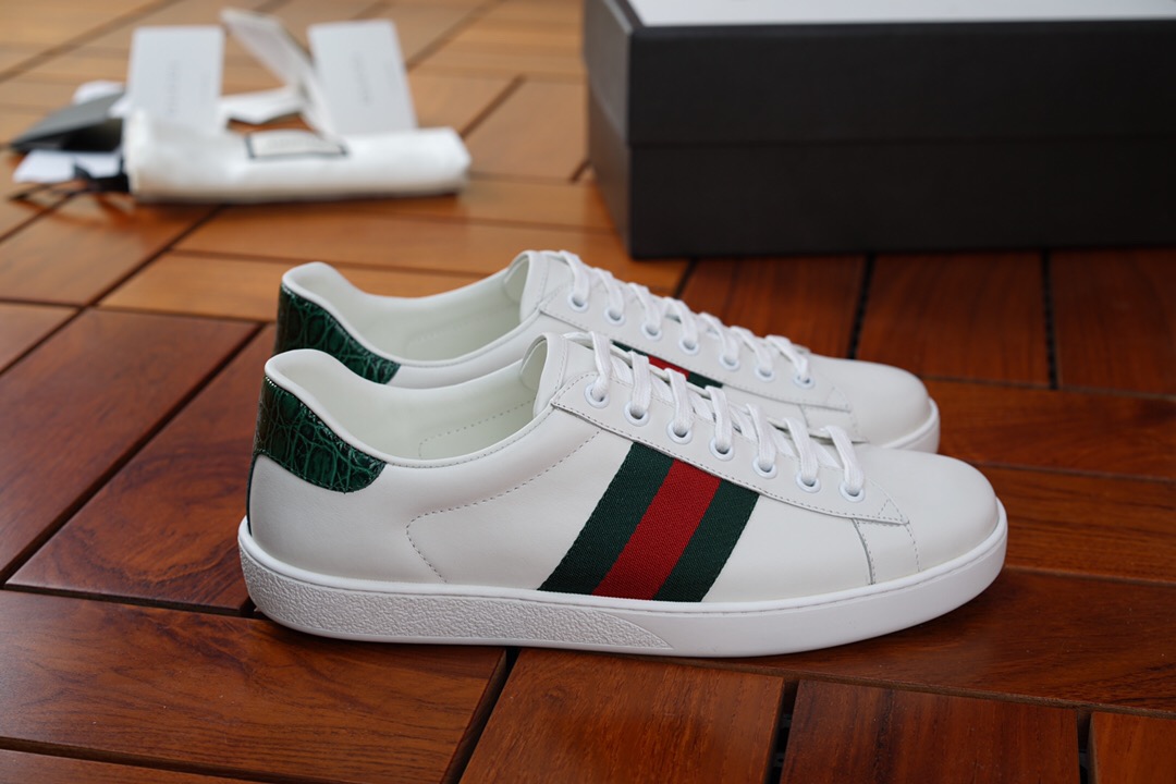 Guccii1 Ace Leather Sneaker 386750 A3830 9071