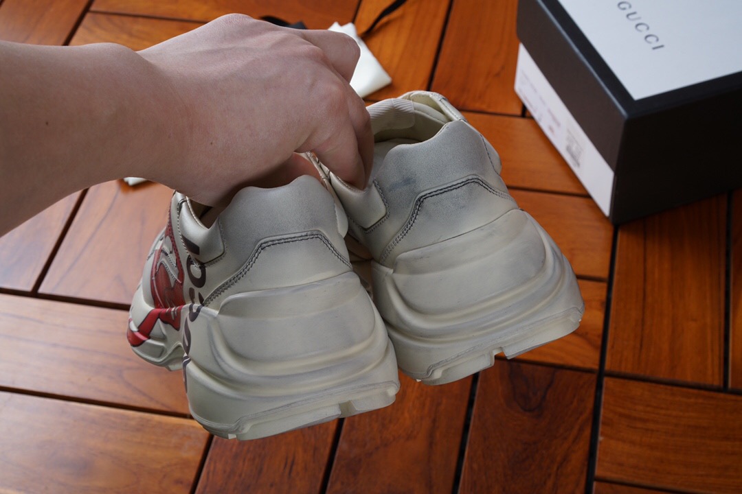 Guccii1 Rhyton Sneaker With Mouth Print 552089 A9L00 9522