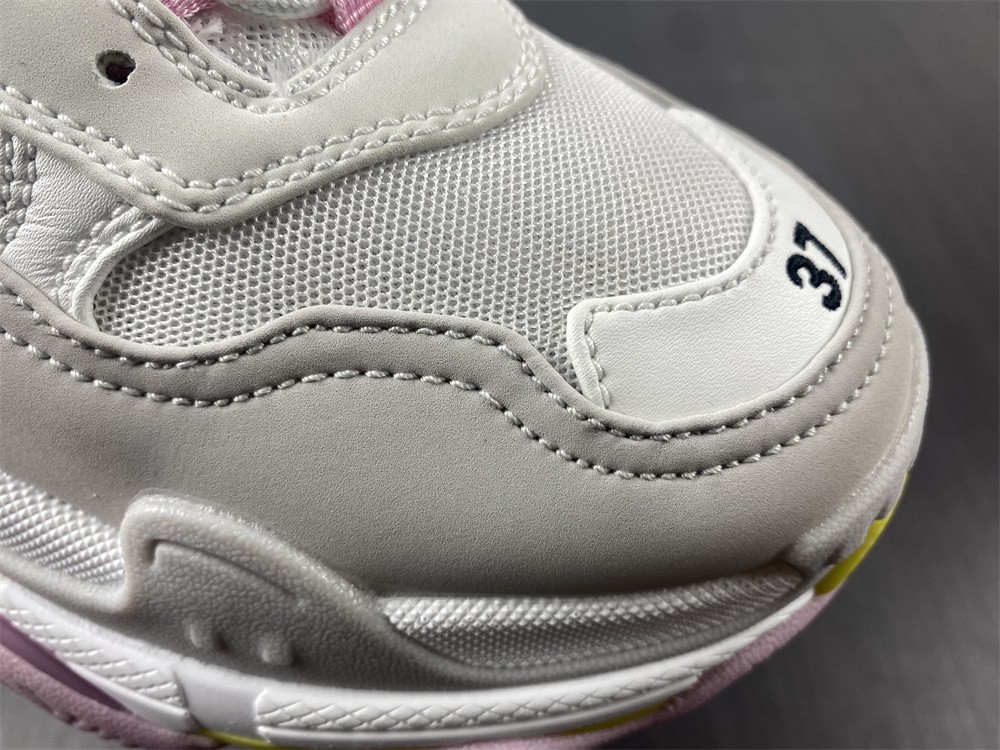 Blncig TRIPLE S SNEAKERS WHITE/LIGHT GREY/PINK/YELLOW