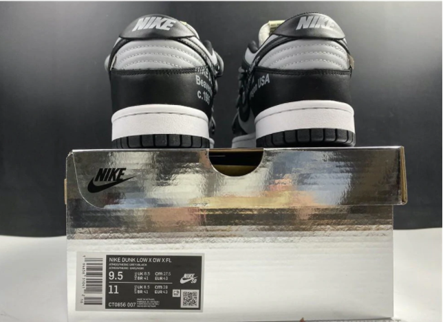 off white nike dunk low black grey