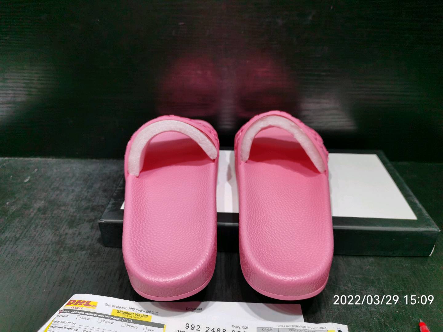 Guccii1 Slide Pink Rubber (W) 573922 JDR00 5846