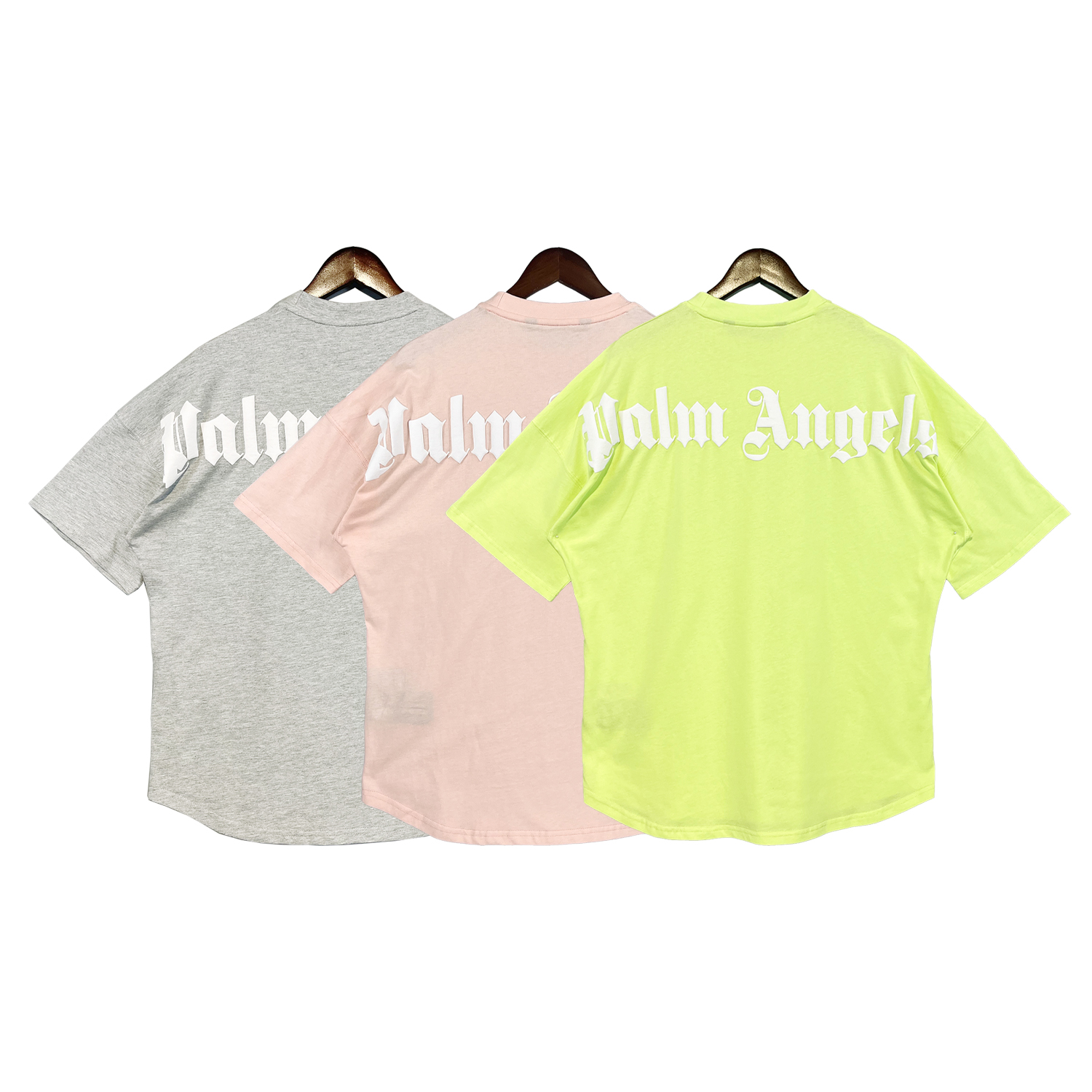 Palm angels shirt grey green pink
