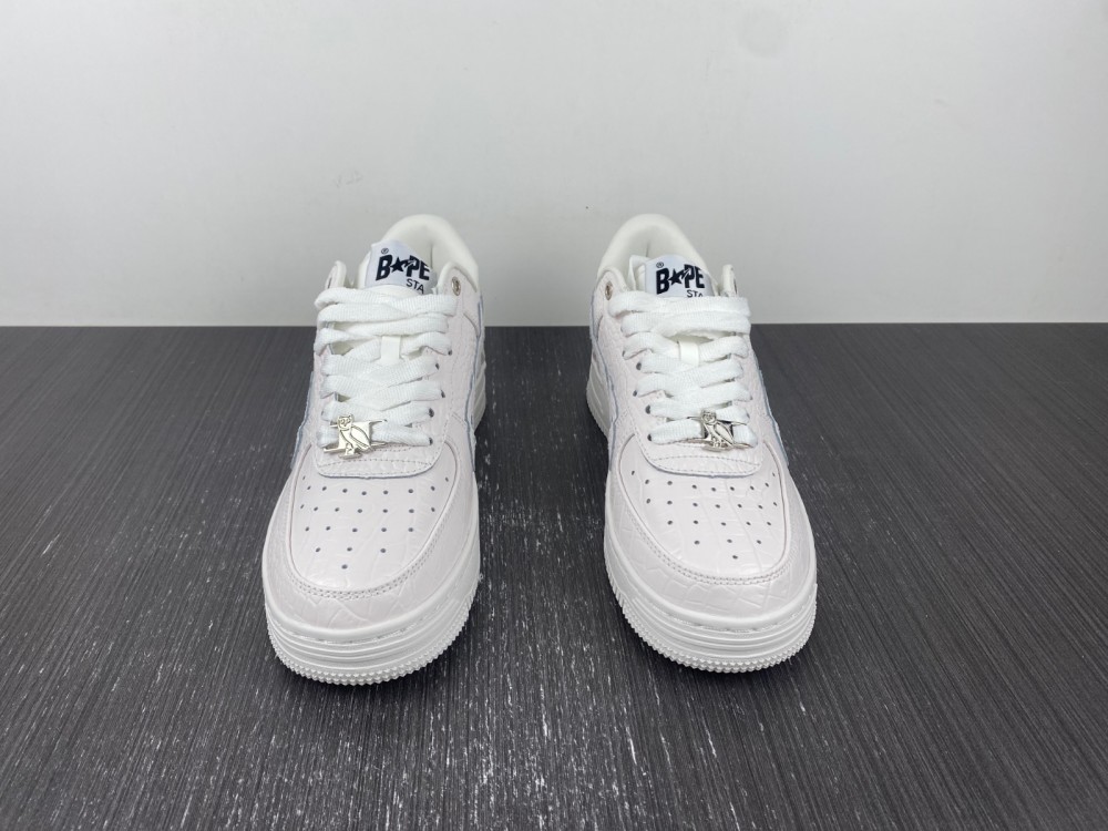 A Bathing Ape Bape Sta white Crocodile pattern