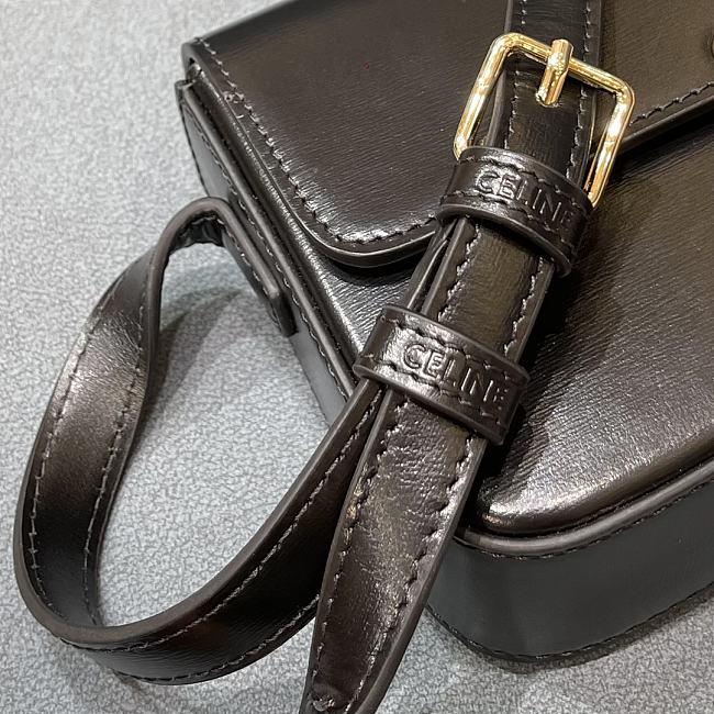 Celin Triomphe Shoulder Bag 194143 Black 20CM