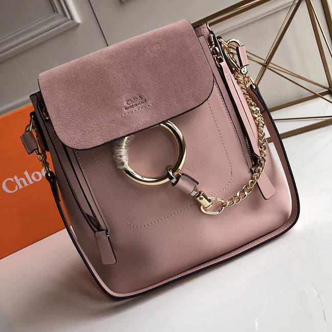 Chloee Faye Calfskin Large Backpack in Pink