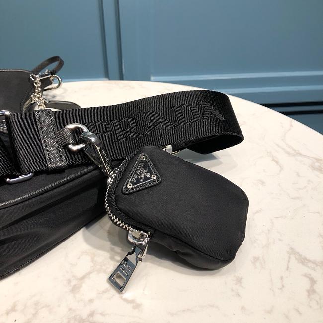 Pradaa Nylon Hobo Bag 22cm Silver Hardware