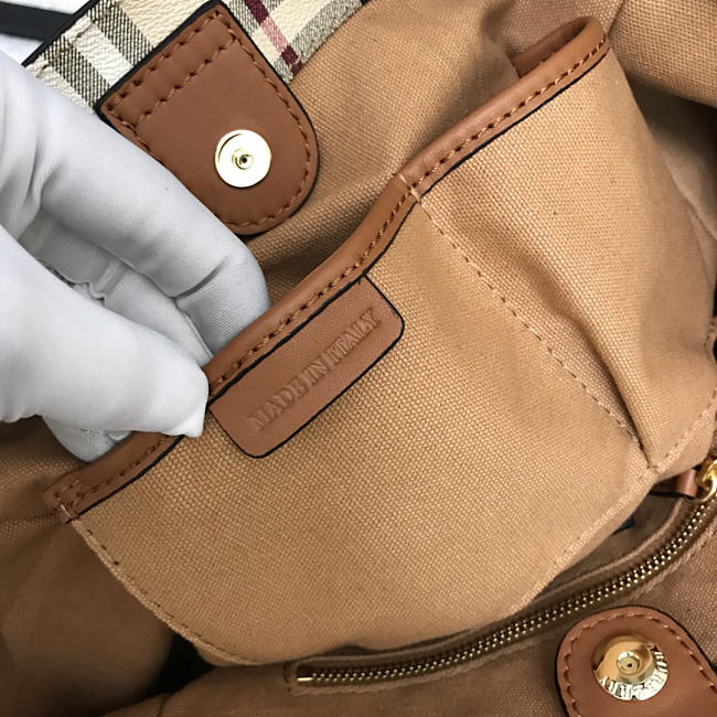 Brbbrry Original Check Tote small Handbag with Khaki