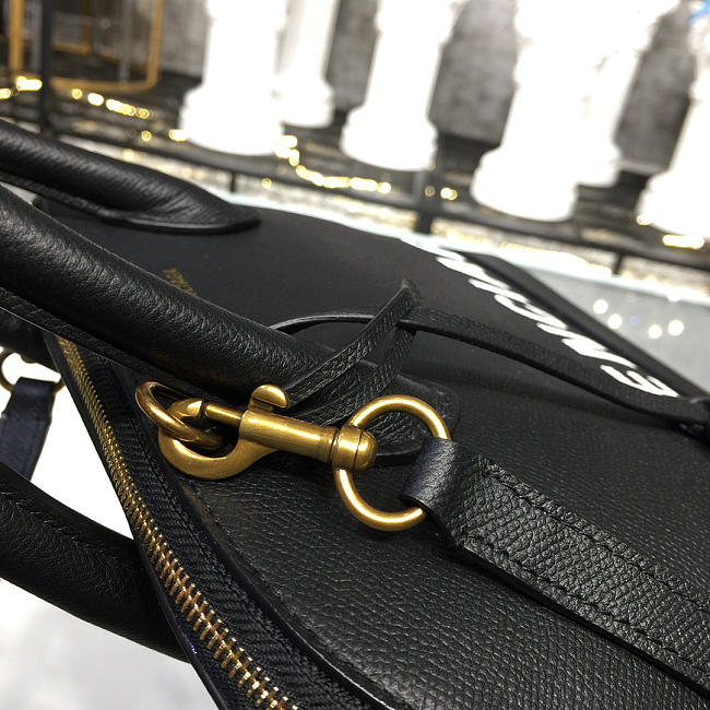 Blncig Ville medium graffiti logo calfskin bag black 18SS