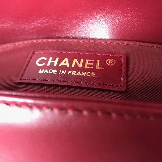 Channe1 Leboy Lambskin 25cm Wine Red