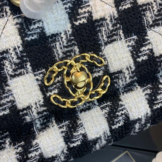 Channe1 19 Flap Black and White Bag 26cm