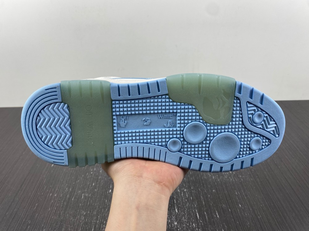 OFF-WHITE Out Of Office OOO Low Tops White Blue