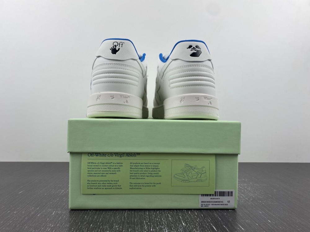 OFF-WHITE Out Of Office OOO Low Tops For Walking White Royal Blue