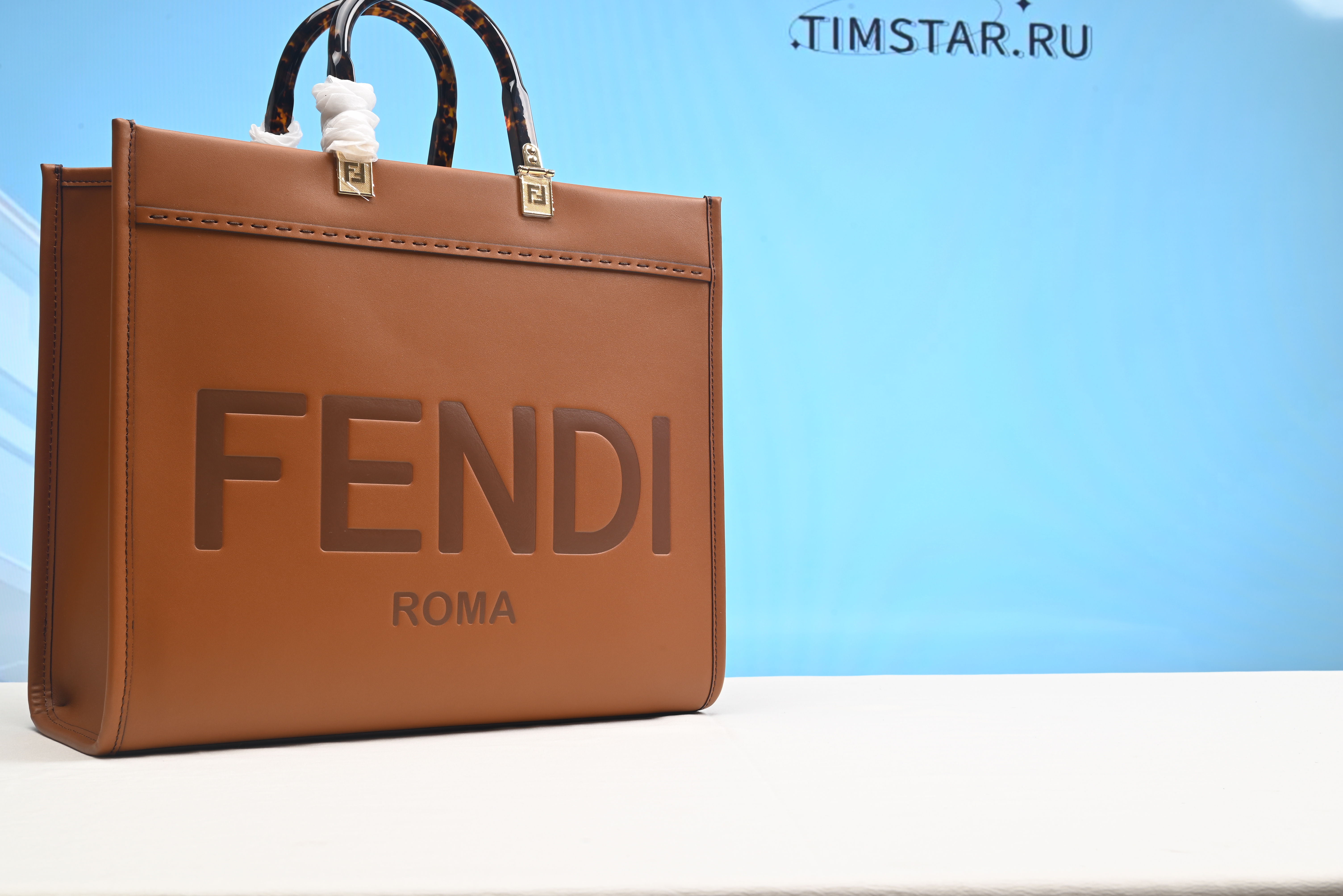 Feendi Sunshine Medium Tote in Brown 35cm USD 380.00