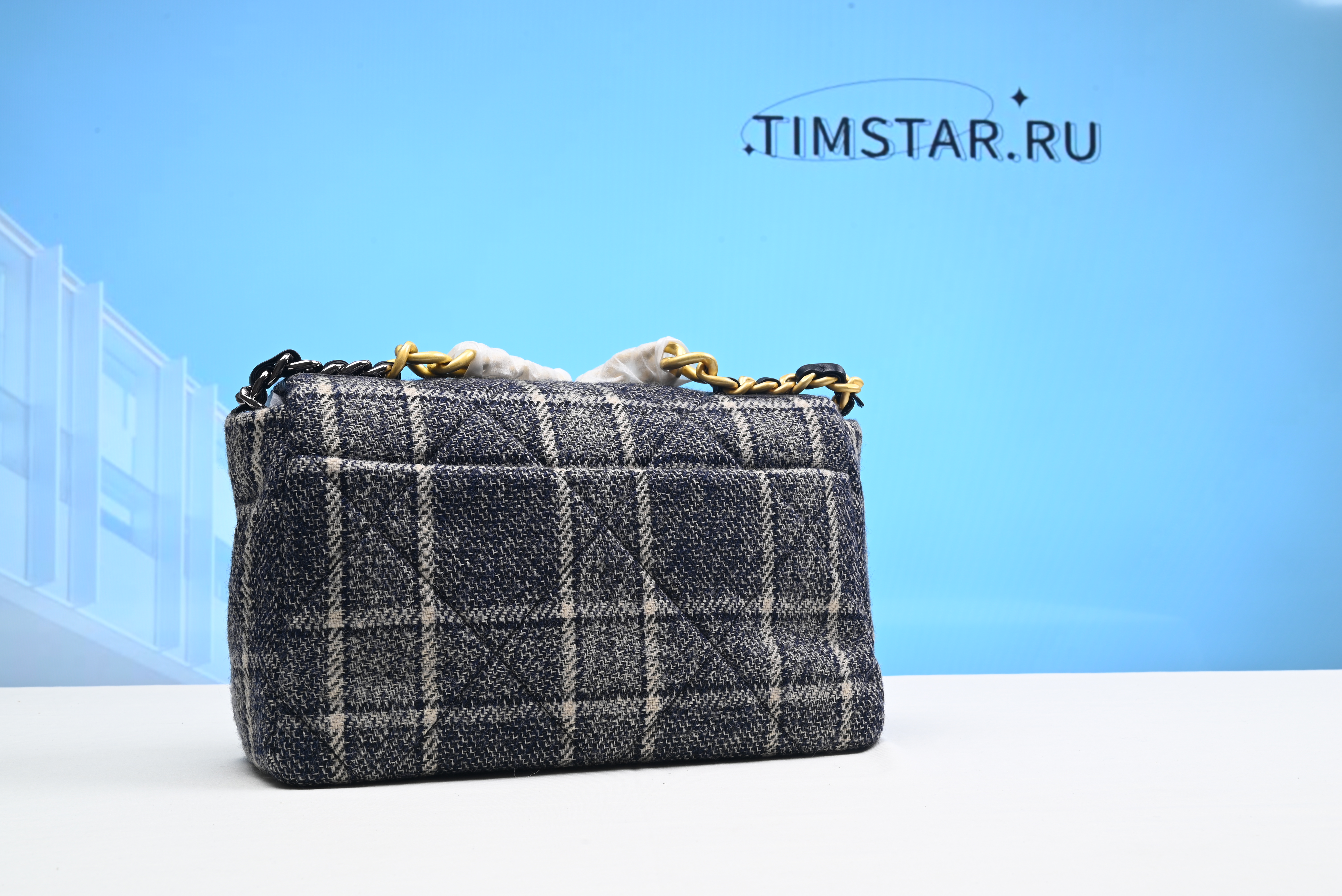 Channe1 Checkered bag 25cm