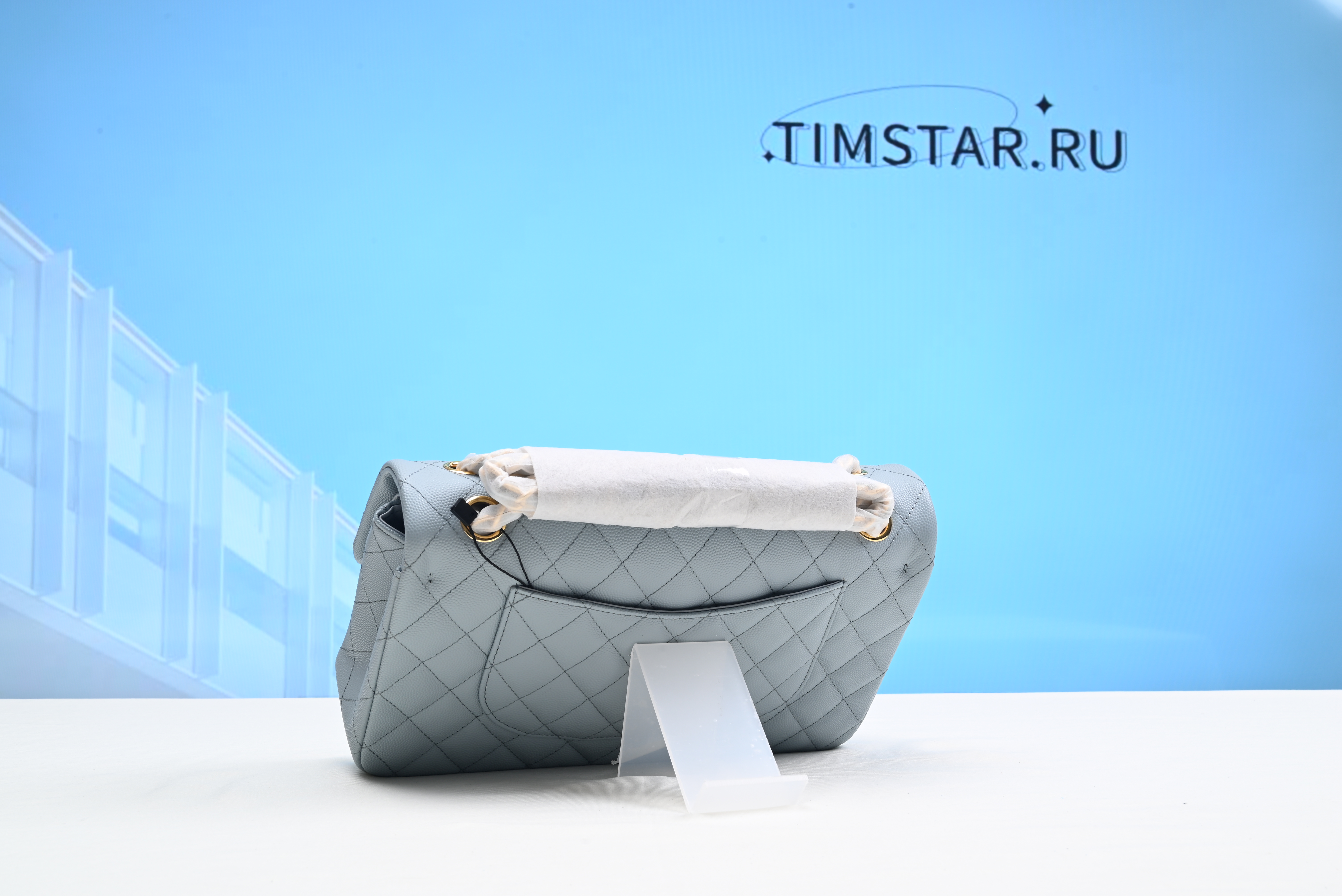 Chanel Classic Flap Bag In Light Blue Caviar