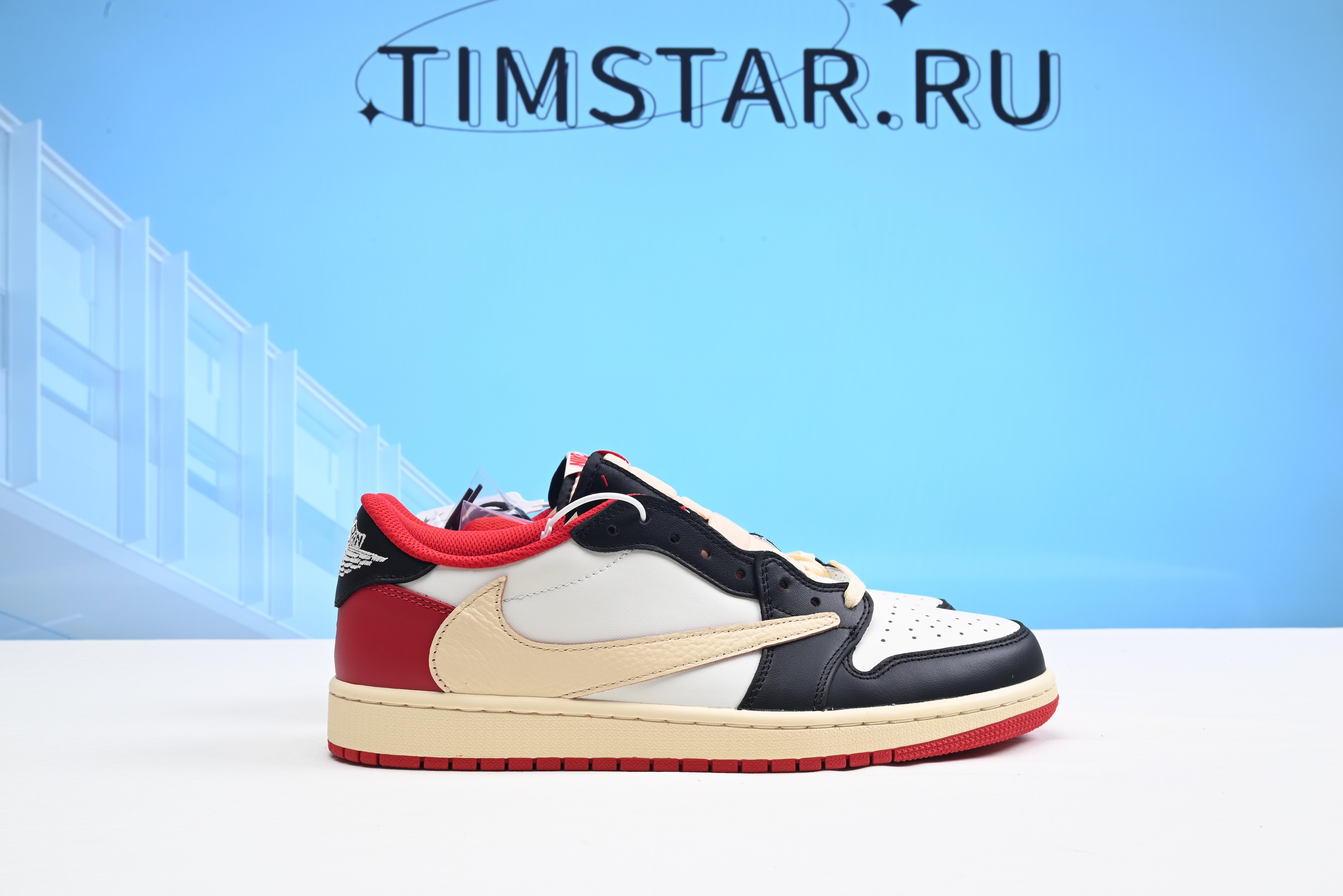 AIR JORDAN 1 X  TRAVIS SCOTT LOW BLACK RED DM7866-166