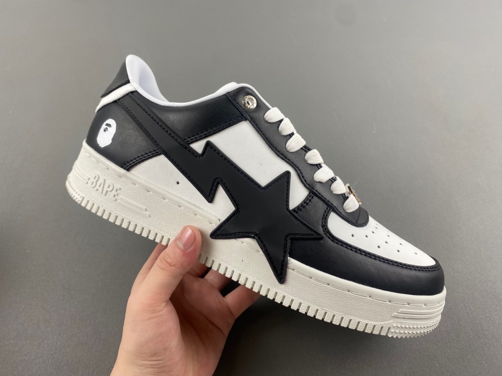 A Bathing Ape Bape Sta Low white black