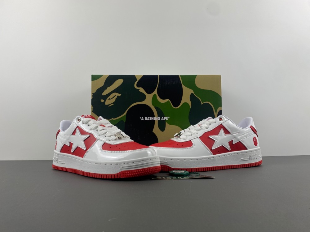 A Bathing Ape Bape Sta Low white red