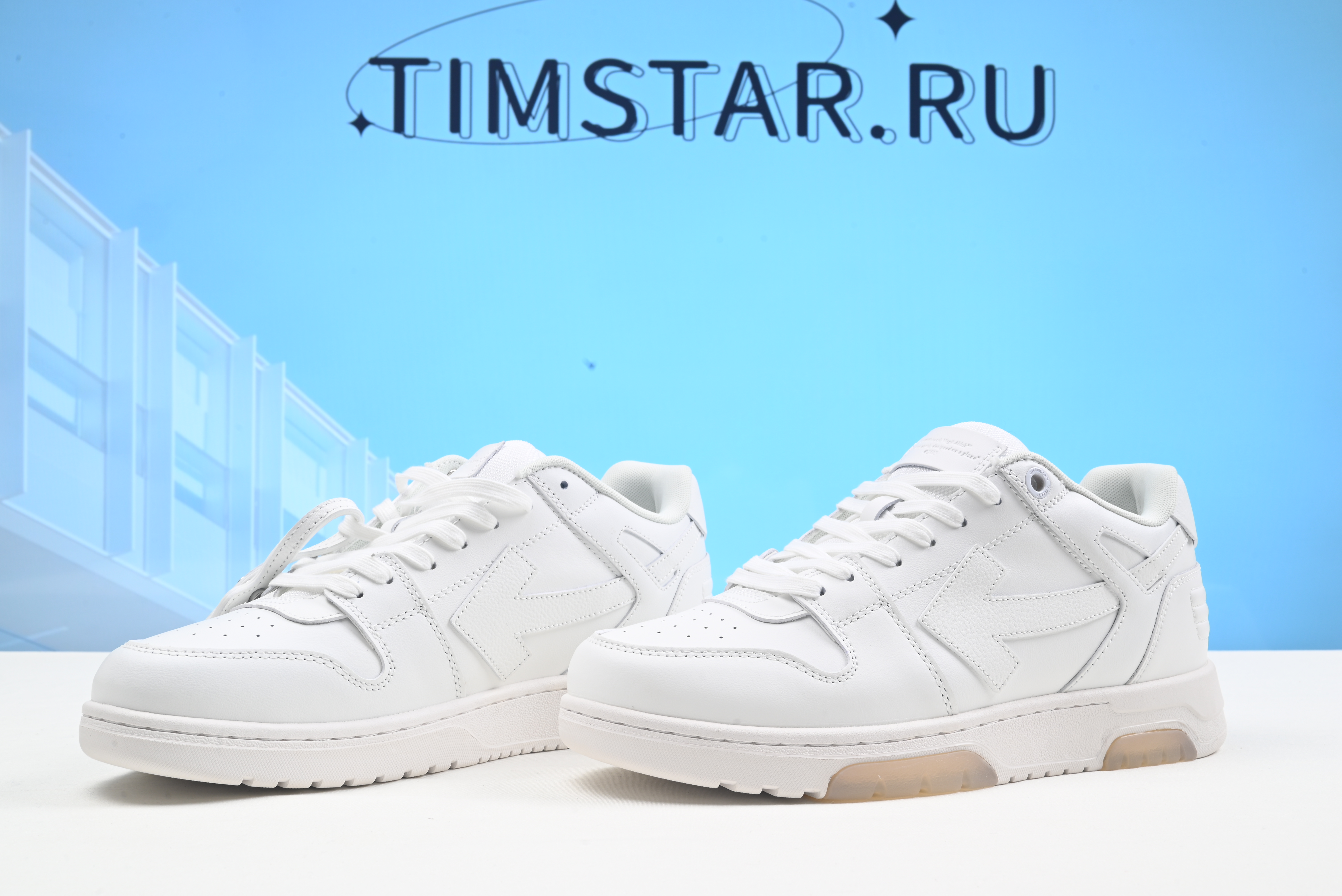 OFF-WHITE Out Of Office OOO Low Tops Triple White